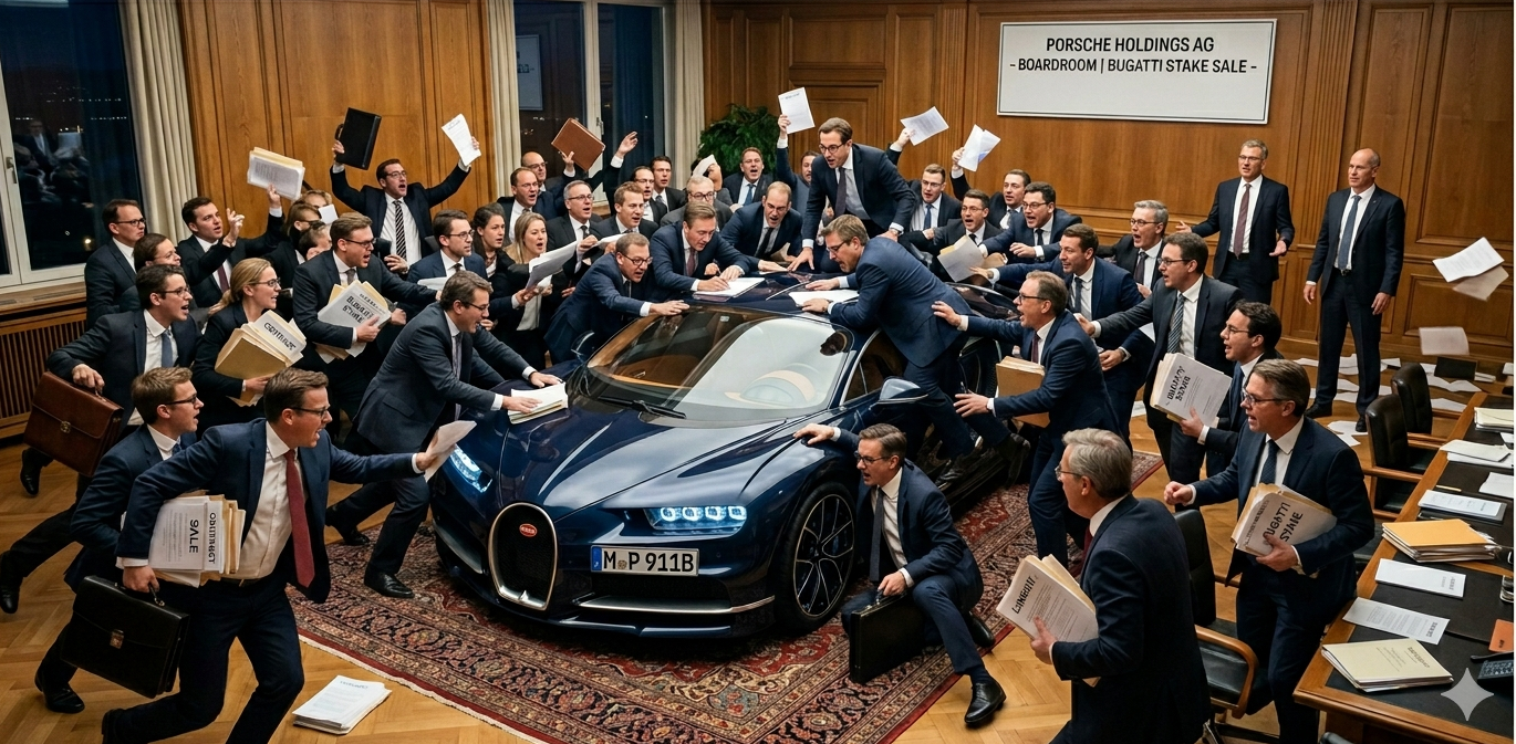 Porsche is selling its Bugatti stake, and the lawyers are all over it