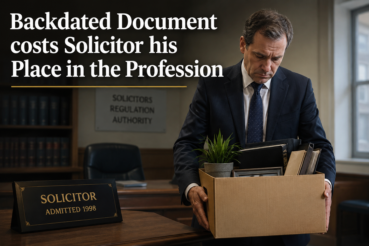Backdated Document costs Solicitor his Place in the Profession
